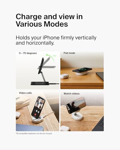 Belkin Qi2 15W Magnetic Wireless Charging Stand, Convertible Fast - Image 4