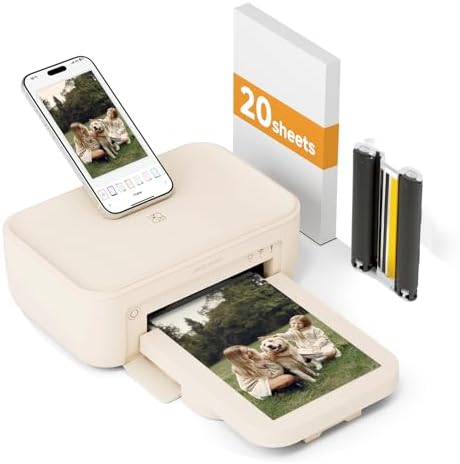 HPRT Photo Printer 4×6”,Wi-Fi for Phone, Thermal Dye-Sublimation, Beige by HPRT