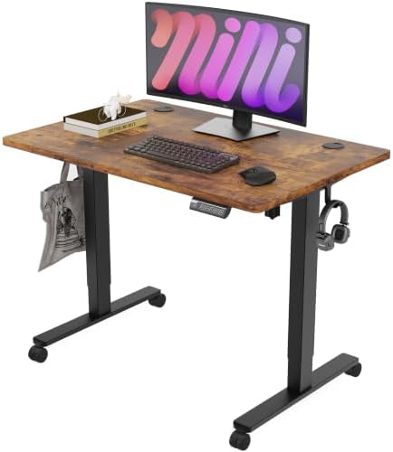 Monomi 39.4" Electric Standing Desk, Height Adjustable sit Stand up,Brown by MONOMI