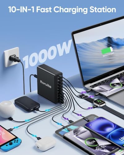 1000W USB C Charging Station, 120W PD GaN5 Super Fast USB C Charger Block - Image 2