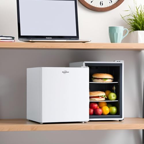 Koolatron 1.6 Cu.Ft Mini Fridge with Freezer Reversible Single Door Compact Refrigerator Adjustable Thermostat Energy Saving Mini Fridge for Bedroom Office Dorm Neveras Pequeñpara (White) - Image 3