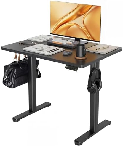 Claiks Electric Height Adjustable Standing Desk, 32x19 Inch, Black by CLAIKS