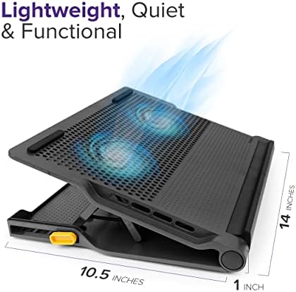 Targus Laptop Cooling Pad for Laptops up to 17-inches, Dual High-Speed Fans Chill Mat + 4-Port USB Hub Laptop Fan Cooling Pad for Work, USB Stand Cooling Pad for Gaming Laptop Cooling Fan (AWE81US) - Image 6