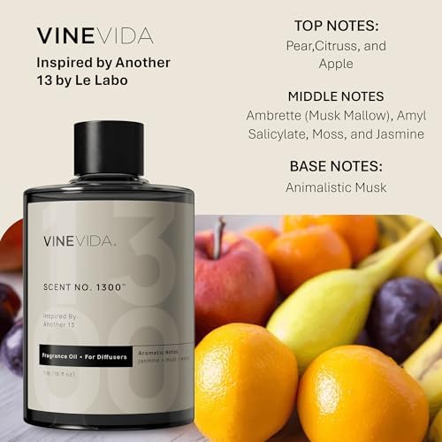 VINEVIDA [16 Fl Oz] Scent NO. 1300 Fragrance Oil for Cold Air Diffusers, Aromatic Notes of Jasmine Musk Woody, Essential Oils for Diffuser Oil Refill & Air Freshener Room Spray - Image 2
