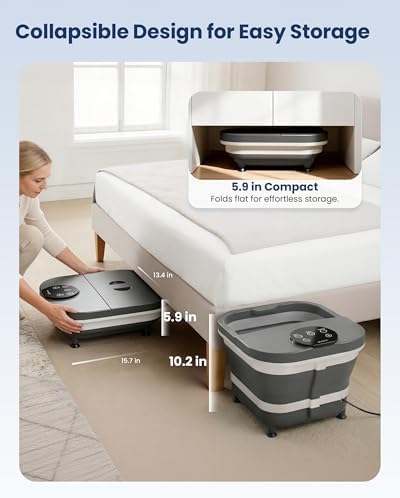 2026 Upgrade Foot Spa Bath Massager with Heat, Collapsible Foot Soaking Tub - Image 3
