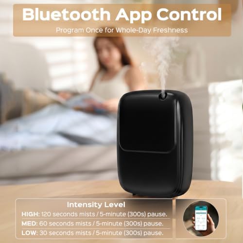 Waterless Essential Oil Diffuser — 3000sq.ft Smart Scent Air Machine with Cold Air Tech, App+Panel Control for Large Home Office Hotel Spa, Wall Mount 400ml (Black) - Image 2
