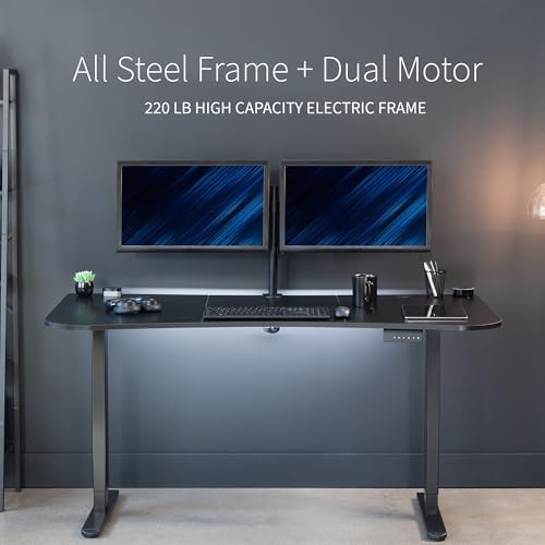 VIVO Black Carbon Fiber 60 x 24 in Standing Desk, DESK-KIT-E2B1R - Image 6