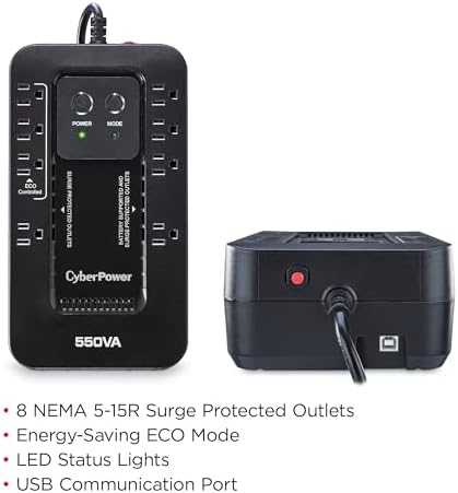CyberPower EC550G Ecologic UPS Battery Backup and Surge Protector - Image 2