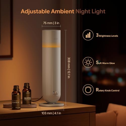 Airversa U1 Smart Tower Waterless Essential Oil Diffuser, Beige Gray - Image 4