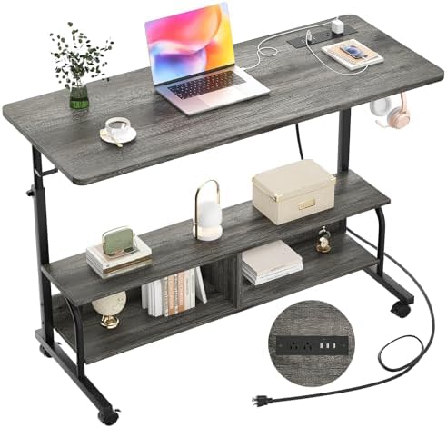 Armocity 47" Rolling Standing Desk with Charging Station for Couch Bed by Armocity