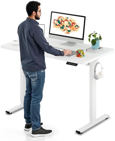 SANODESK One-Piece Electric Height Adjustable Standing Desk 40''x 24'' by sanodesk
