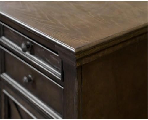 Martin Furniture 66" W Wood Double Pedestal Executive Desk Dark Brown - Image 7