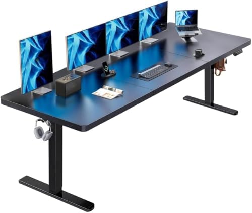 HUANUO 83x 30 Inch Large Electric Standing Desk, Brushless Motor, Black by HUANUO
