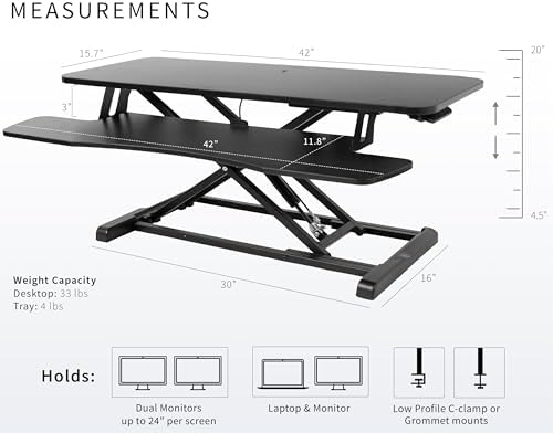 VIVO Black 42 in Standing Desk Converter, DESK-V042KB - Image 3