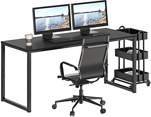 SHW Mission 55-Inch Home Office Computer Desk, Black - Image 7