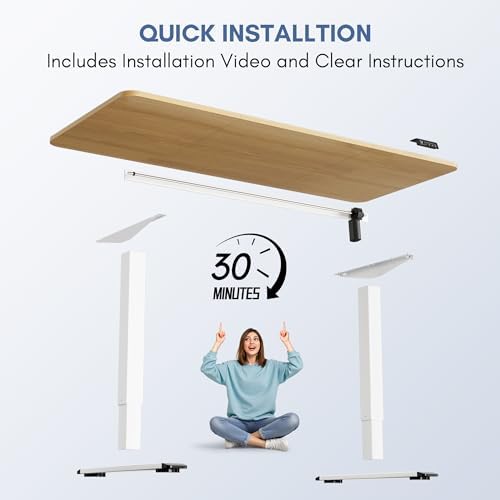 Furmax 63 Inches Electric Height Adjustable Standing Desk Home Office Desk - Image 6