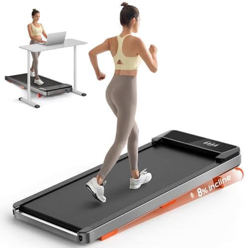 TREAFLOW Walking Pad with Incline, Under Desk Treadmills for Home by TREAFLOW