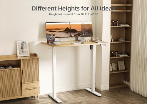 Claiks Electric Height Adjustable Standing Desk, 40x24 Inch, Bamboo - Image 5