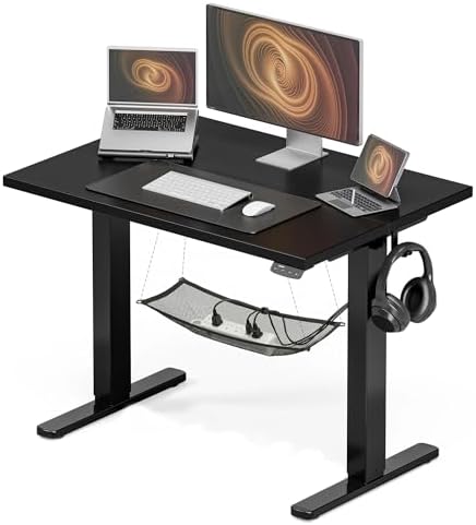 Acrolix 40x24 Electric Standing Desk with Cable Net, Black by Acrolix