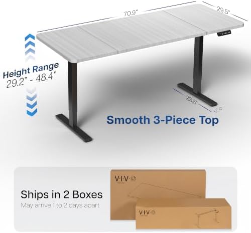 VIVO Dark Gray 71 x 30 in Standing Desk, DESK-KIT-1B7G - Image 3