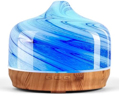Porseme 500ml Glass Essential Oil Diffuser Aromatherapy Ultrasonic Cool Mist Humidifier 15-21 Running Hours Waterless Auto-Off Air Diffusers for Sleeping Yoga Working Spa(Ink) by Porseme