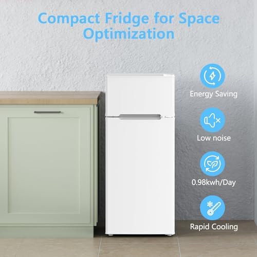 4.5 Cu.Ft Mini Fridge With Freezer for Bedroom Office, White - Image 6