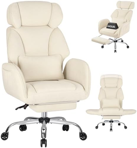 HOFFREE Criss Cross Chair with Wheels for Gaming,Reading,Working(Beige) by HOFFREEOfficial