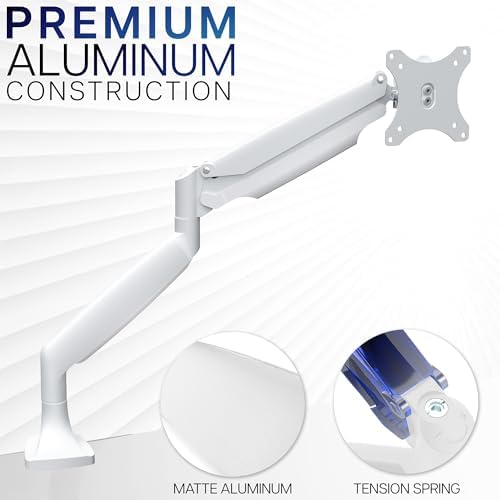 VIVO Premium Aluminum Height Adjustable Single Monitor Articulating Desk Mount Stand with Pneumatic Arm, Fits up to 32 inch Screen, White, STAND-V001QW - Image 3