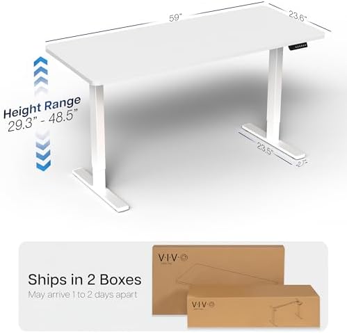 VIVO White 60 x 24 in Standing Desk, DESK-KIT-1W6W - Image 3