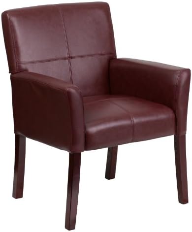 Flash Furniture LeatherSoft Reception Chair, Burgundy/Mahogany by FlashFurniture