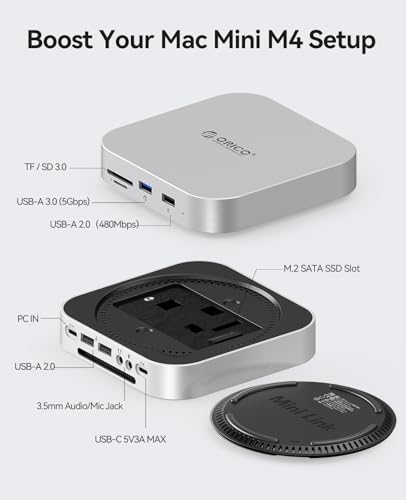 ORICO MiniLink Mac mini M6 Hub with SATA SSD Enclosure 5Gbps - Image 2