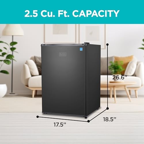 BLACK+DECKER 2.5 Cu. Ft. Compact Refrigerator, Energy Star, BCRK25B, Black - Image 2
