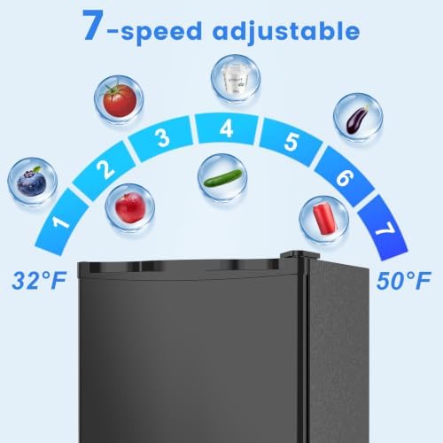 Electactic 1.6 Cu.ft Mini Fridge – Compact Reversible Door Refrigerator with Adjustable Thermostat, Ultra-Quiet Operation, Ideal for Office, Dorm, Bedroom, Apartment (Black) - Image 4