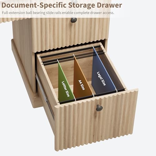 Garvee 60" Office Desk with Storage & Drawers for Home Office, Oak - Image 4