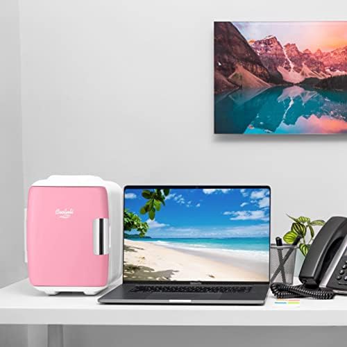 Cooluli Mini Fridge for Bedroom - Car, Office Desk & Dorm Room - Portable 4L/6 Can Electric Plug In Cooler & Warmer for Food, Drinks, Skincare Beauty & Makeup - 12v AC/DC & Exclusive USB Option, Pink - Image 4