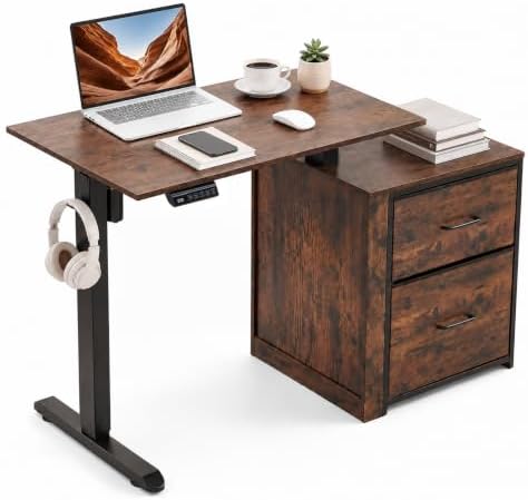 Compact Electric Height Adjustable Standing Desk, 48" x 18" Sit Stand Workstation with Smooth Motorized Lift, Narrow Ergonomic Home Office Computer Desk for Monitors & Laptops,28.3"-46.5" Height by NorthSky