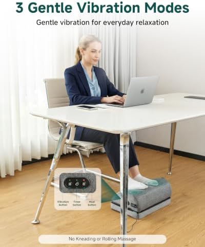 Snailax Heated Foot Rest Under Desk, Adjustable Height Foot Stool with Heat - Image 5