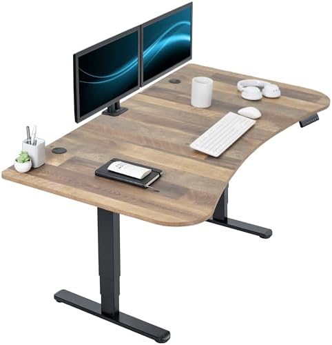 VIVO Reclaimed Wood 63 x 32 in Standing Desk, DESK-KIT-2B1P by VIVO