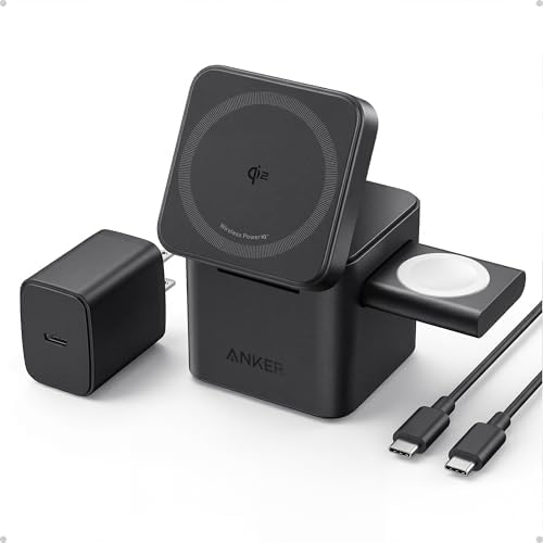 Anker 3-in-1 Cube MagSafe Compatible Qi2 15W Foldable Charging Station by Anker