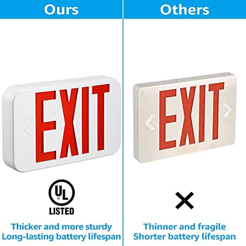 TORCHSTAR 4-Pack Red Letter LED Exit Sign with Battery Backup, White - Image 3