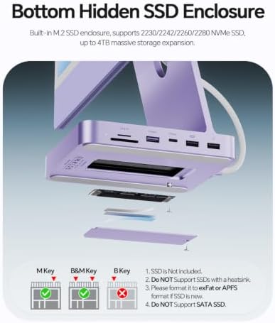 11-in-1 USB C Hub for iMac 24" M1/M3/M4 with M.2 NVMe 4TB SSD Enclosure - Image 6