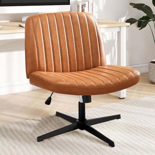 DUMOS Criss Cross Chair, Cross Legged Vanity Chair No Wheels, Home Office by DumosLifestyle