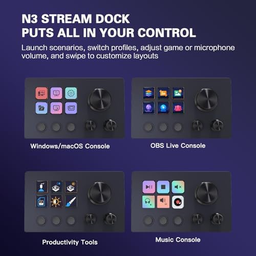 TreasLin Stream Controller Deck with12 Customizable Macro Keypad to Trigger Actions in OBS Twitch YouTube for Content Creators Stream Dock Compatible with PC & Mac N3 Black Macro Keypad - Image 5