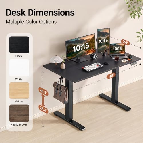 Claiks 48 x 24 Inch Black Electric Standing Desk - Image 3