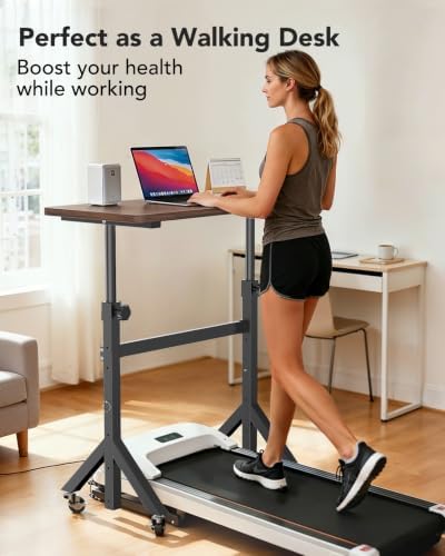 ErGear Small Standing Desk Adjustable Height, 6 Height Settings Up to 46.5″, Walking Pad Desk with Triangular Leg Design, Smooth Mobility with Lockable Wheels, Standing Desk for Walking Pad - Image 3
