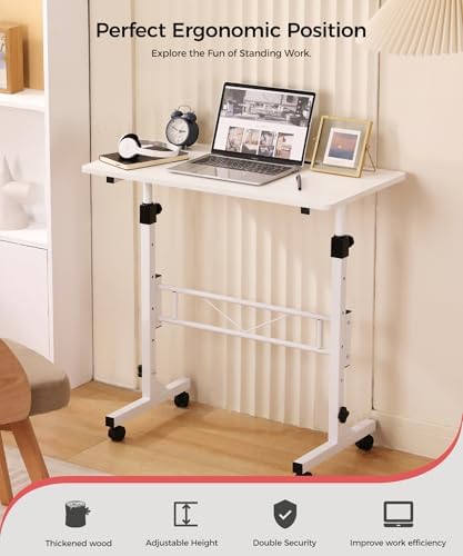 KLSMYHOKI Standing Desk Adjustable Height, Mobile Stand Up Desk with Wheels - Image 2