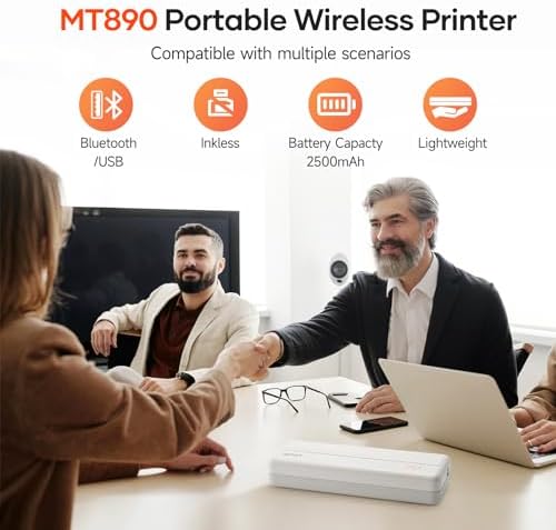 Portable Thermal Printer Wireless for Travel, Inkless Bluetooth Printer - Image 2