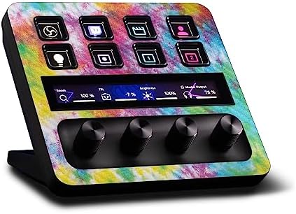 MightySkins Carbon Fiber Skin Compatible with Elgato Stream Deck + - Tie Dye Splatter | Protective, Durable Textured Carbon Fiber Finish | Easy to Apply, Remove, and Change Styles | Made in The USA by MIGHTY+SKINS