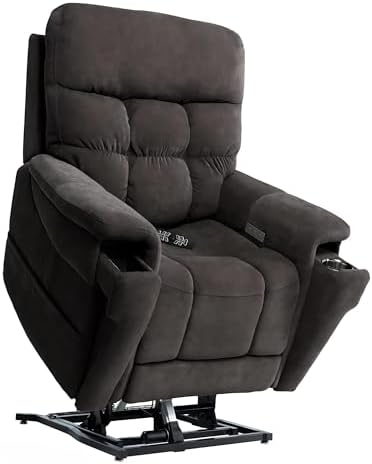 Pride Viva Lift Ultra Power Recliners - Lift Chair for Adults, 400 Lbs Weight Capacity, Lithium Battery Backup, 22.5" W x 21" D Comfort Seat, Medium, Trento Charcoal - PLR4955M by PrideMobility