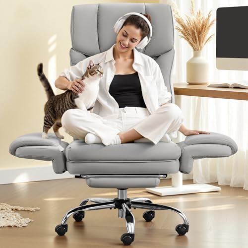 FelixKing Office Chair, Flip Armrests for Pets Criss Cross Legged,Gray by FelixKing